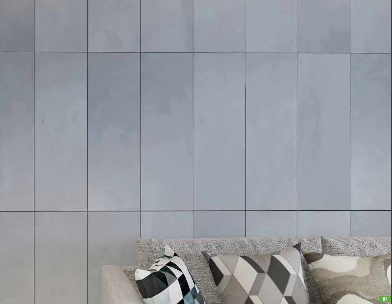 Flat Panels Series Concrete Panel Wood Louvers Grey 3x1 Ft - Plain 3