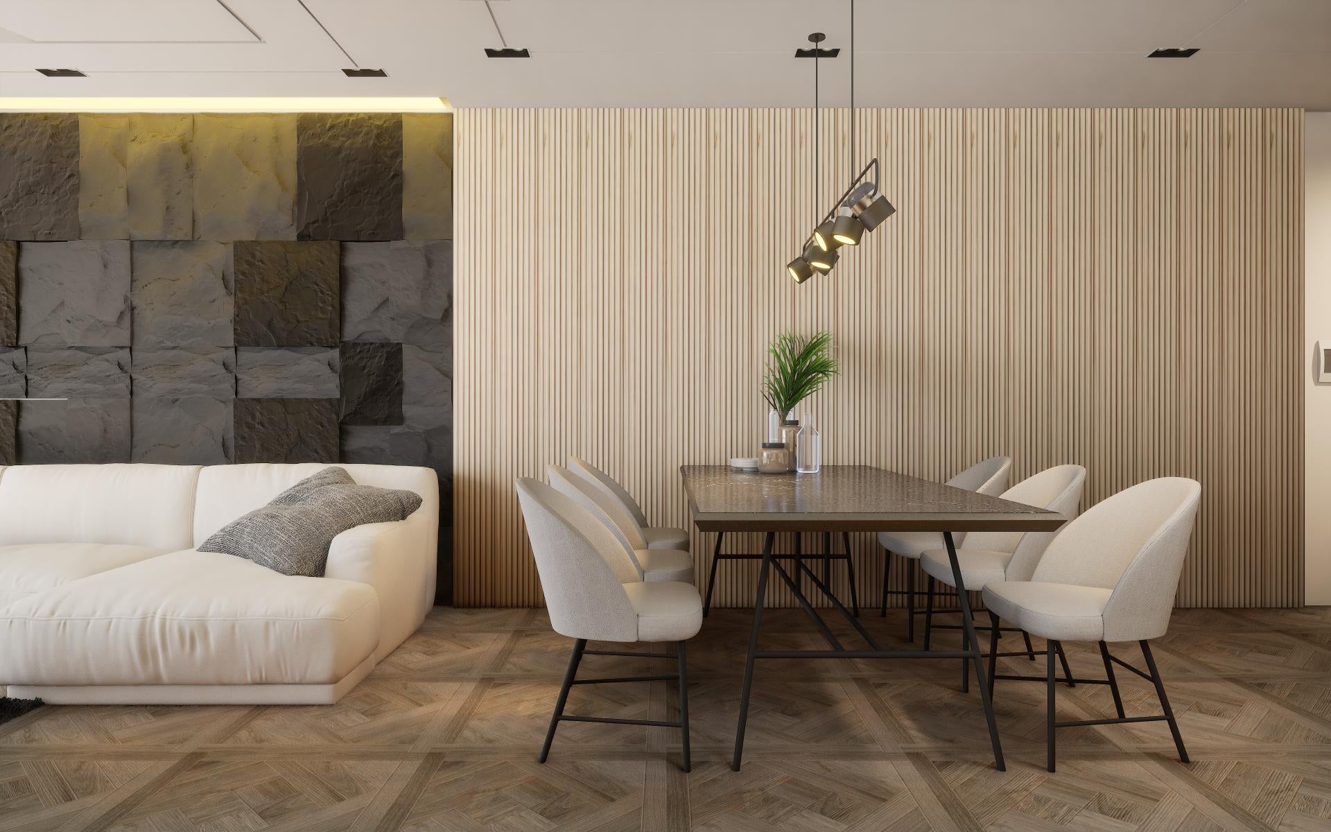 Solid Wood Louvers Panel Brown 8x0.47 Ft - Provo 5.5