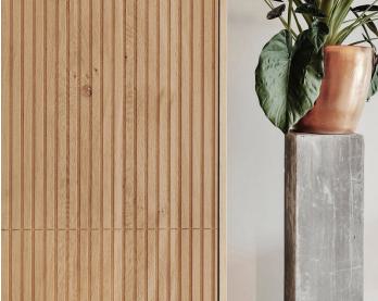 Solid Wood Louvers Panel Brown 8x0.47 Ft - Provo 5.5