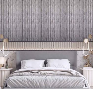 Charcoal Louvers Panel Marble & Stone Purple 8x0.4 Ft - Pn 00660