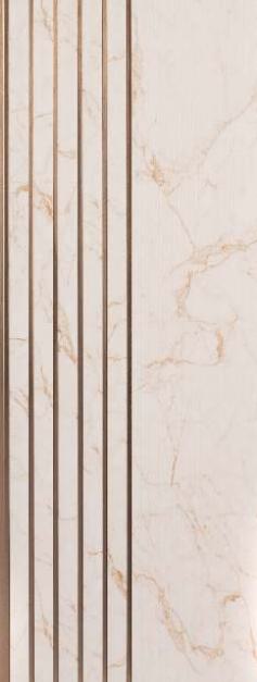 Brown Charcoal Louvers Panel Marble & Stone 9.5x1 Ft - Rc 1740