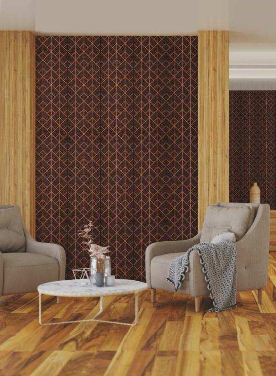 Brown Charcoal Louver Panel Designer 8x2 Ft - Rc 3336