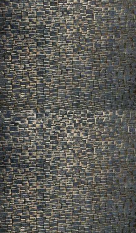 Grey marble louver panel with textured rectangular pattern and subtle sheen, showcasing layered stone appearance and natural