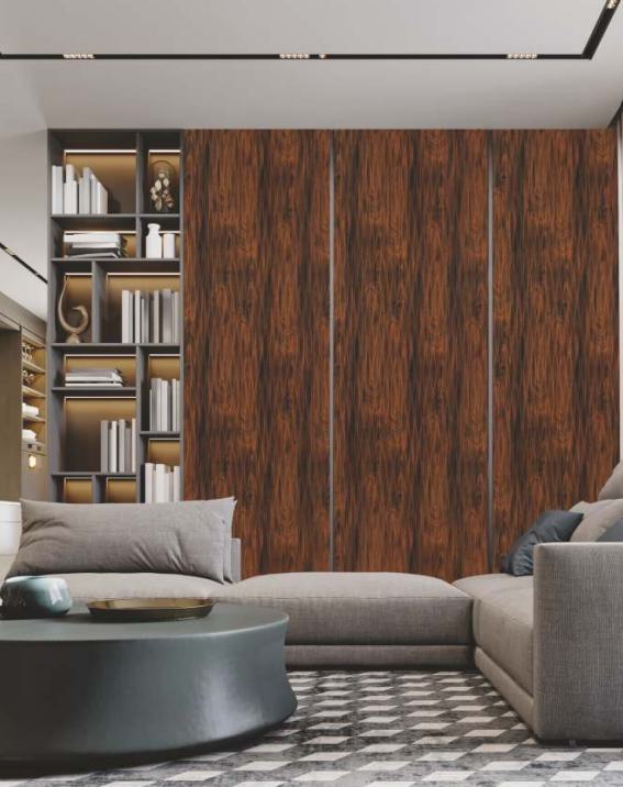Brown Charcoal Louver Panel Designer 8x2 Ft - Rc 5523