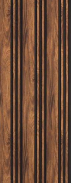 Brown Charcoal Louvers Panel Wood 8x1 Ft - Rc 603
