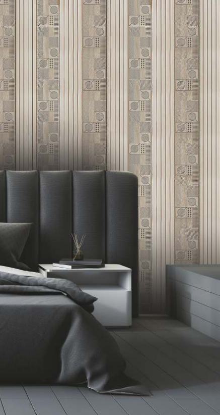 Brown Charcoal Louvers Panel Designer 8x1 Ft - Rc 708