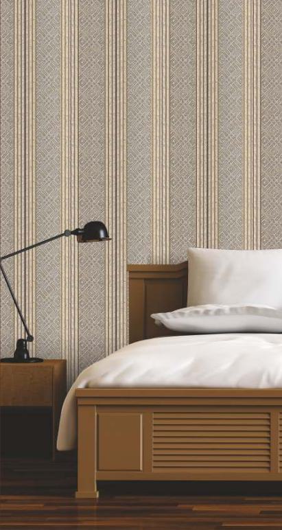 Beige Charcoal Louvers Panel Designer 8x1 Ft - Rc 709
