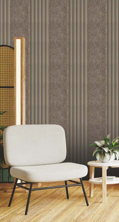 Brown Charcoal Louvers Panel Designer 8x1 Ft - Rc 730