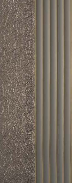 Brown Charcoal Louvers Panel Designer 8x1 Ft - Rc 730