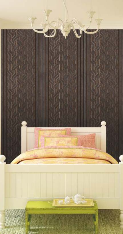 Brown Charcoal Louvers Panel Designer 8x1 Ft - Rc 738