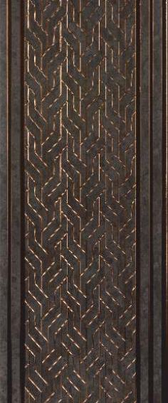 Brown Charcoal Louvers Panel Designer 8x1 Ft - Rc 738
