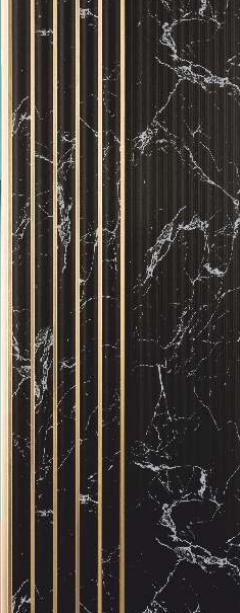 Black Charcoal Louvers Panel Marble & Stone 8x1 Ft - Rc 739