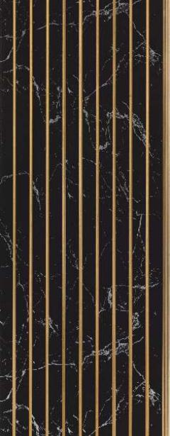Black Charcoal Louvers Panel Marble & Stone 8x1 Ft - Rc 742