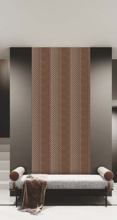 Brown Charcoal Louvers Panel Designer 8x1 Ft - Rc 751