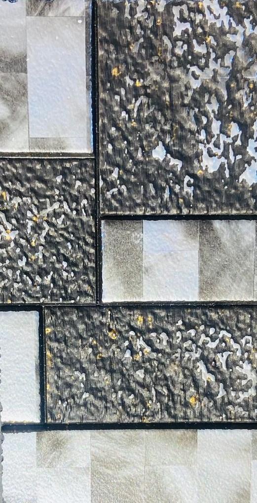 Grey Charcoal Louvers Panel Designer 8x2 Ft - Rc 847