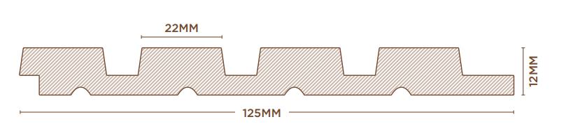 Charcoal Louvers Wood Brown 9x0.41 Ft - Rg 5261