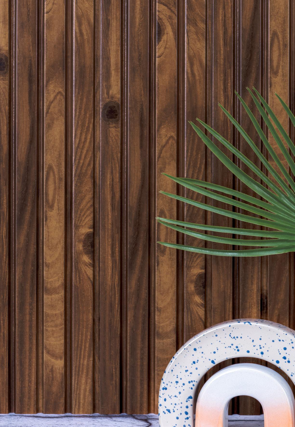 Charcoal Louvers Wood Brown 9x0.41 Ft - Rg 5261