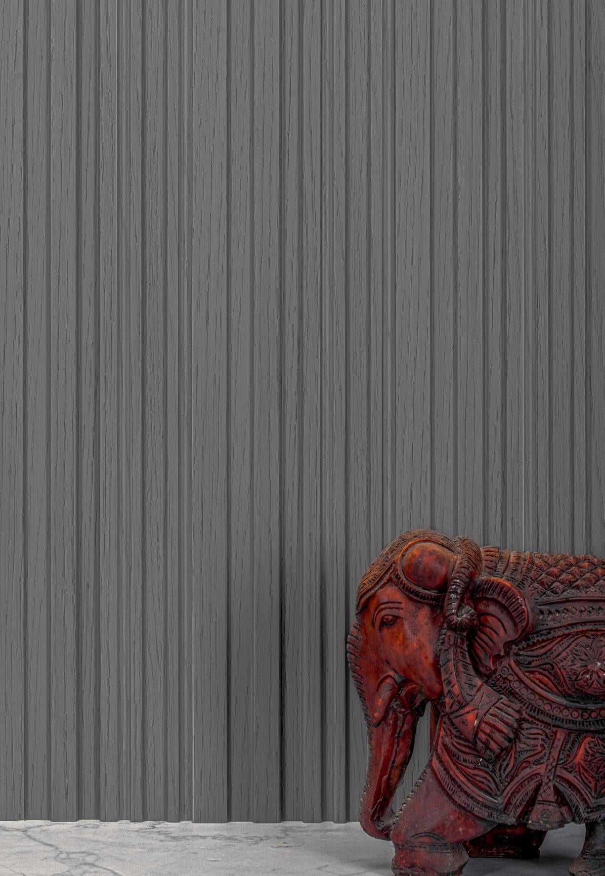 Charcoal Louvers Wood Grey 9x0.41 Ft - Rg 5266