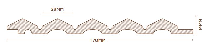 Groove Forest Series Charcoal Louvers Wood Brown 9x0.56 Ft - Rg 7021