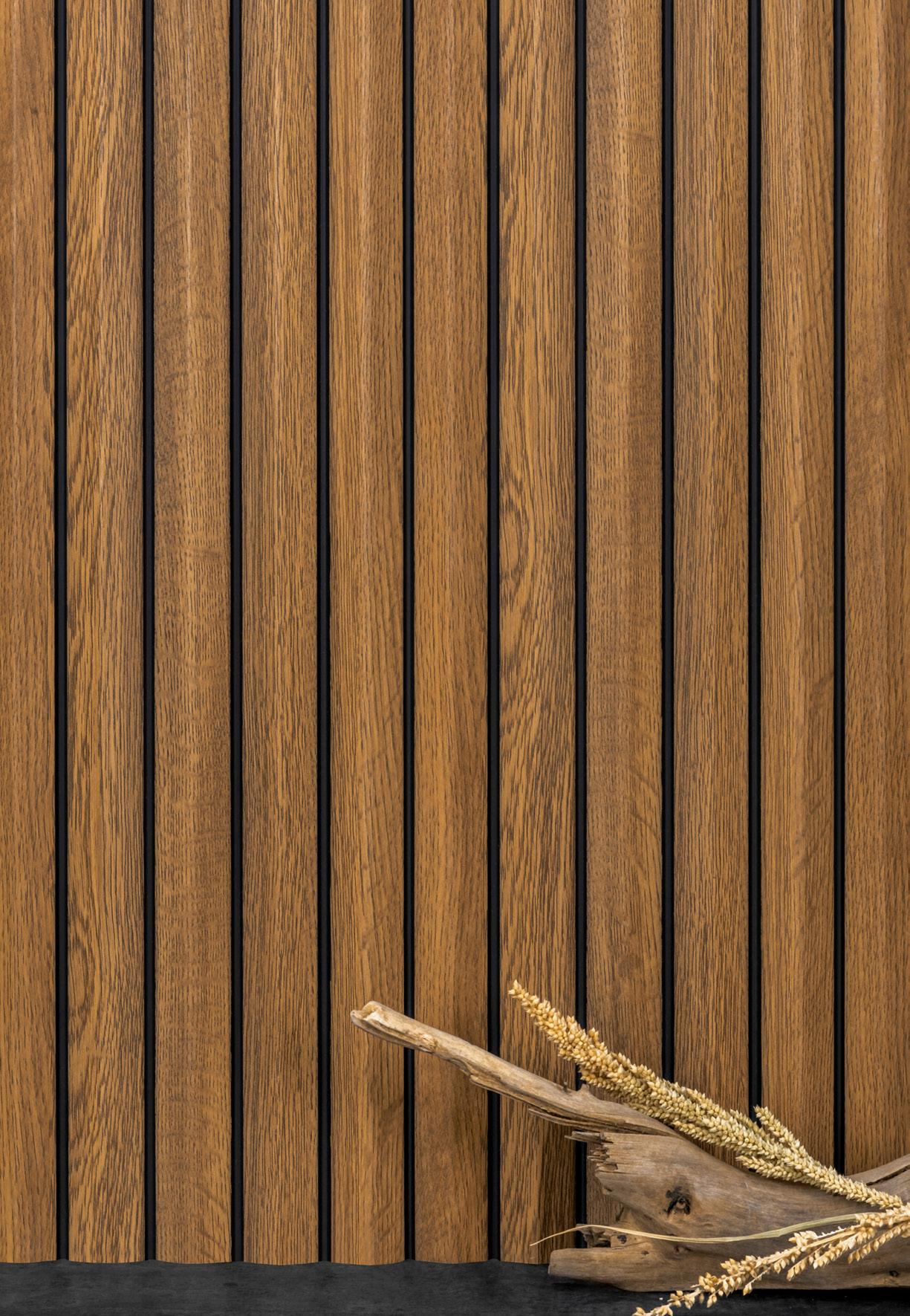 Groove Forest Series Charcoal Louvers Wood Brown 9x0.56 Ft - Rg 7021