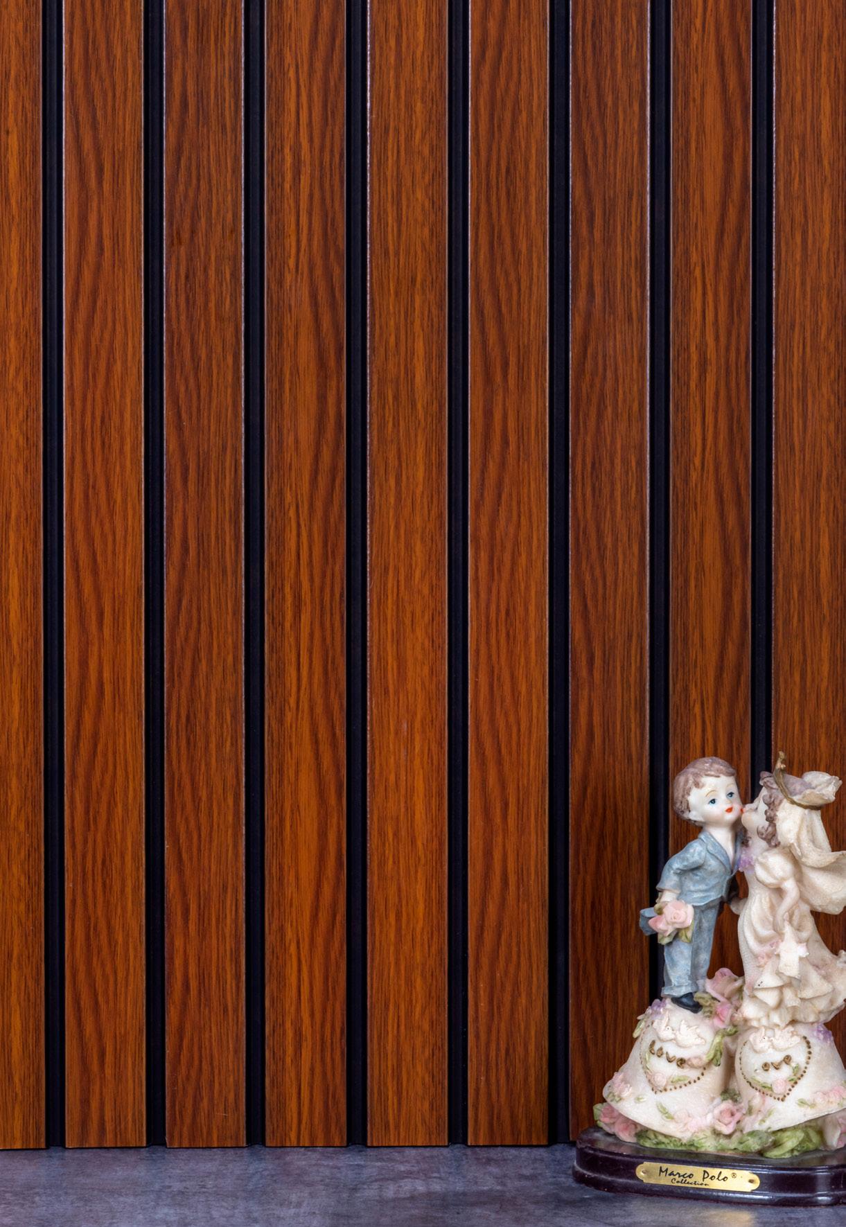 Groove Forest Series Charcoal Louvers Wood Brown 9x0.54 Ft - Rg 7023