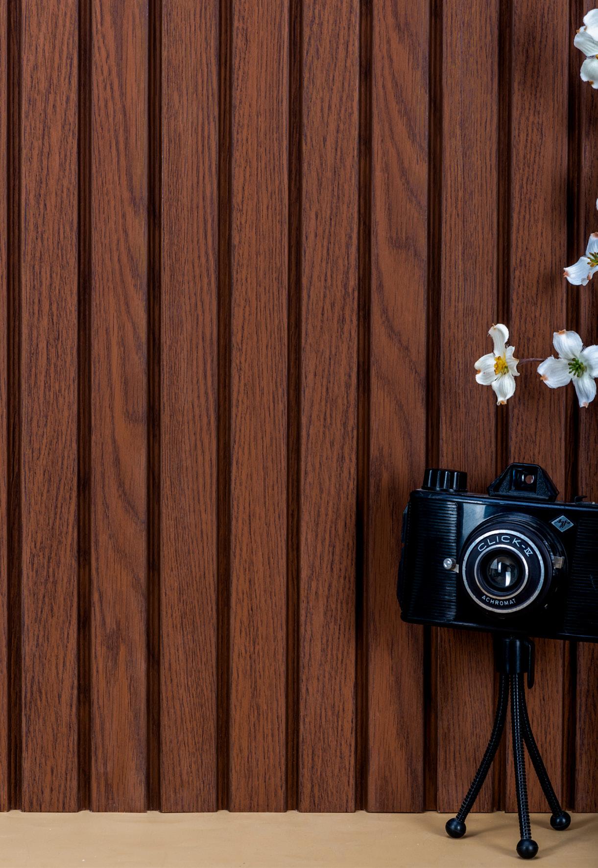 Groove Forest Series Charcoal Louvers Wood Brown 9x0.54 Ft - Rg 7026