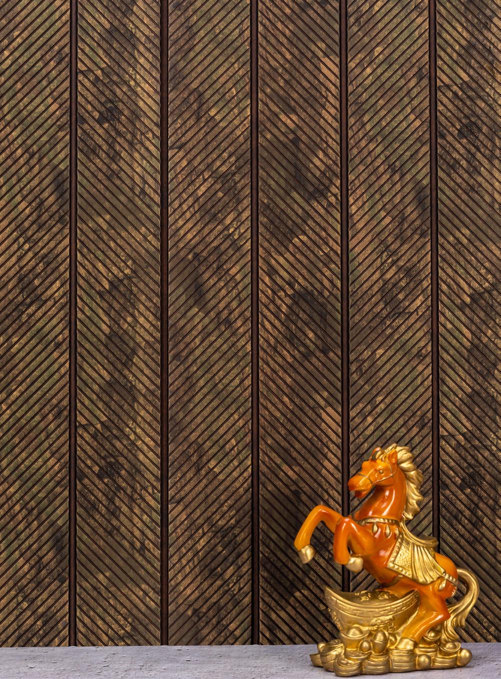 Onit Series Charcoal Louvers Designer Brown 9x1.03 Ft - Ro 9002