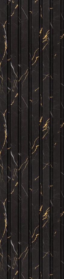 Charcoal Louvers Marble & Stone Black 9x0.8 Ft - Ro 9020