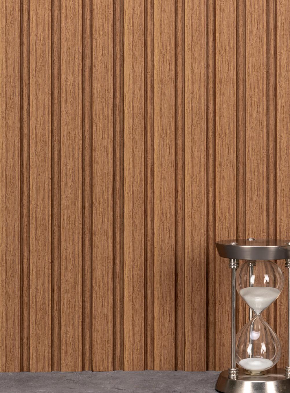 Charcoal Louvers Wood Brown 9x0.8 Ft - Ro 9023