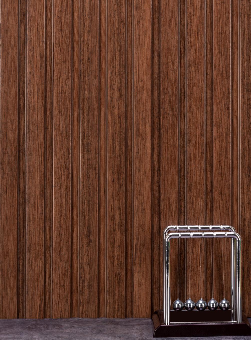 Onit Series Charcoal Louvers Wood Brown 9x0.8 Ft - Ro 9024