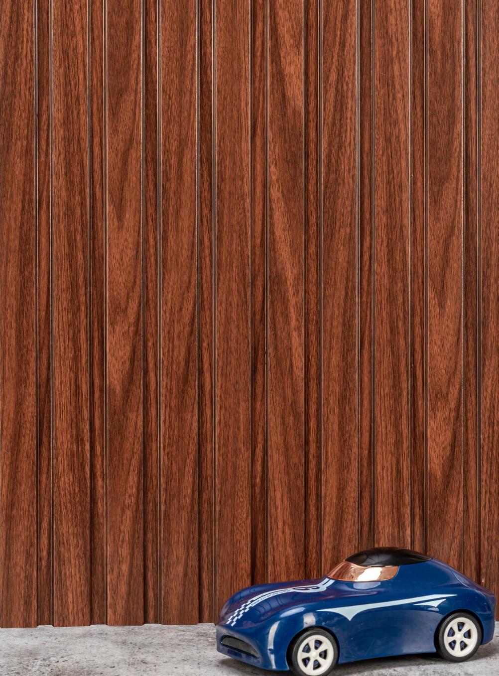 Onit Series Charcoal Louvers Wood Brown 9x0.8 Ft - Ro 9026