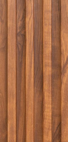Pvc Louvers Panel Wood Brown 9.5x0.54 Ft - Rw01