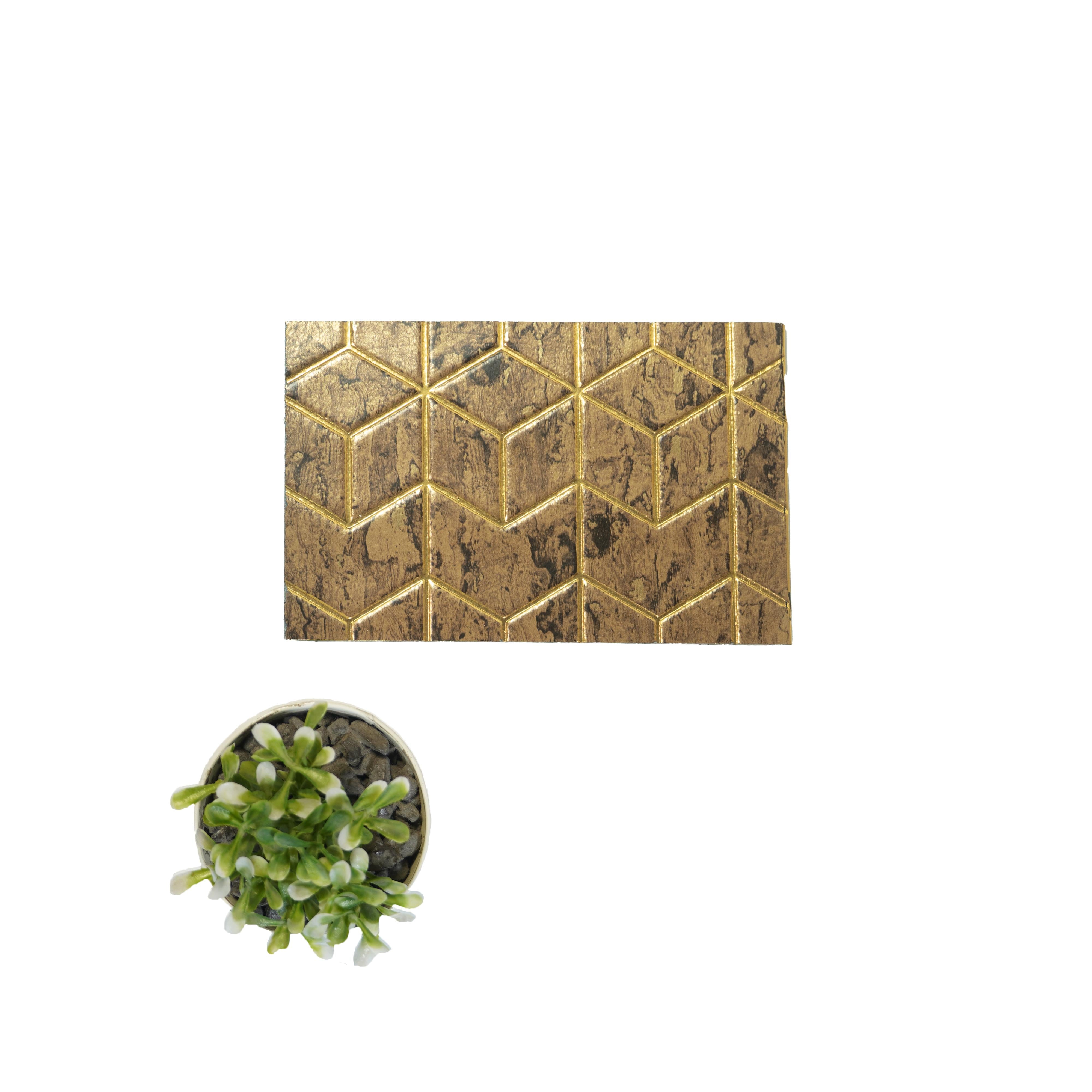 Charco Charm Series Charcoal Decorative Wall Panel Designer Gold 8x2 Ft - Cb 58