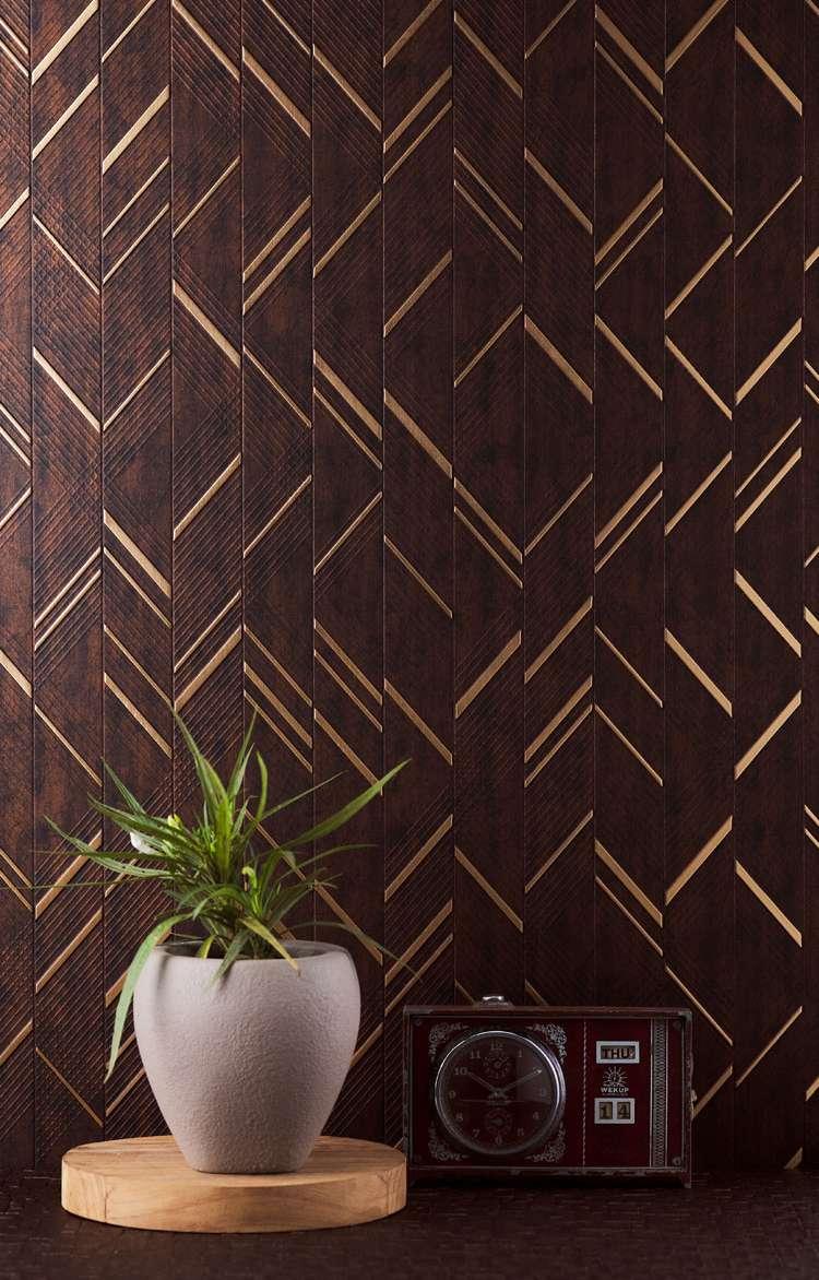 Charco Charm Series Charcoal Decorative Wall Panel Wood Brown 8x2 Ft - Mf 61