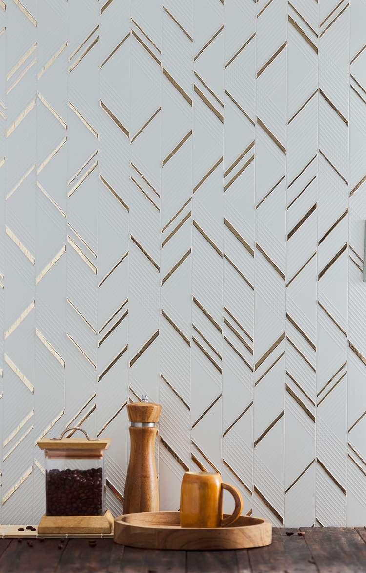 Charco Charm Series Charcoal Decorative Wall Panel Wood White 8x2 Ft - Mf 62
