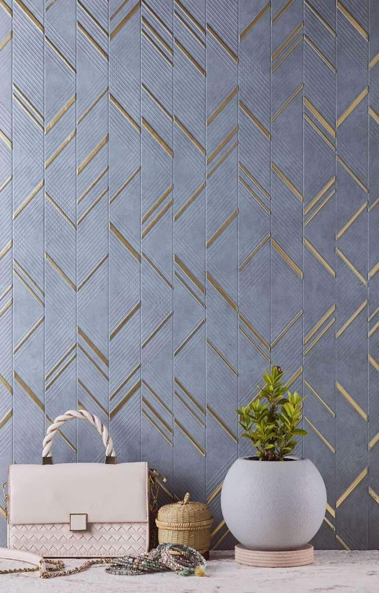 Charco Charm Series Charcoal Decorative Wall Panel Wood Blue 8x2 Ft - Mf 64