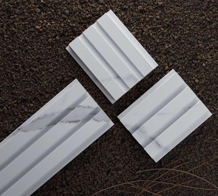 Rang Canis Series MDF Louvers 9.5x0.39 ft marble & stone White 2006