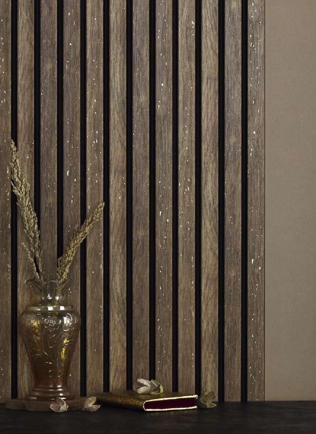 Groove Seamless Planks Series Charcoal Louvers Wood Wenge 9x0.41 Ft - Rg 5008
