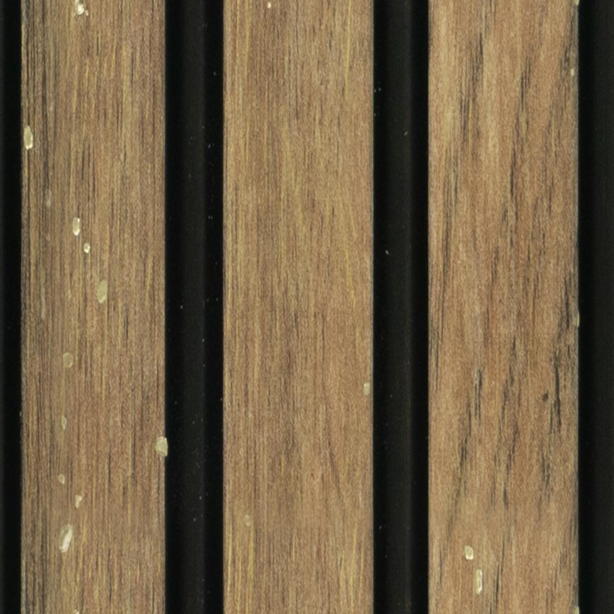 Groove Seamless Planks Series Charcoal Louvers Wood Wenge 9x0.41 Ft - Rg 5008