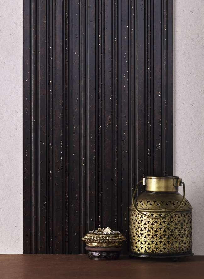 Groove Seamless Planks Series Charcoal Louvers Plain Colors Black 9x0.41 Ft - Rg 501