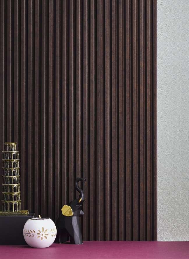 Groove Seamless Planks Series Charcoal Louvers Wood Wenge 9x0.41 Ft - 5021