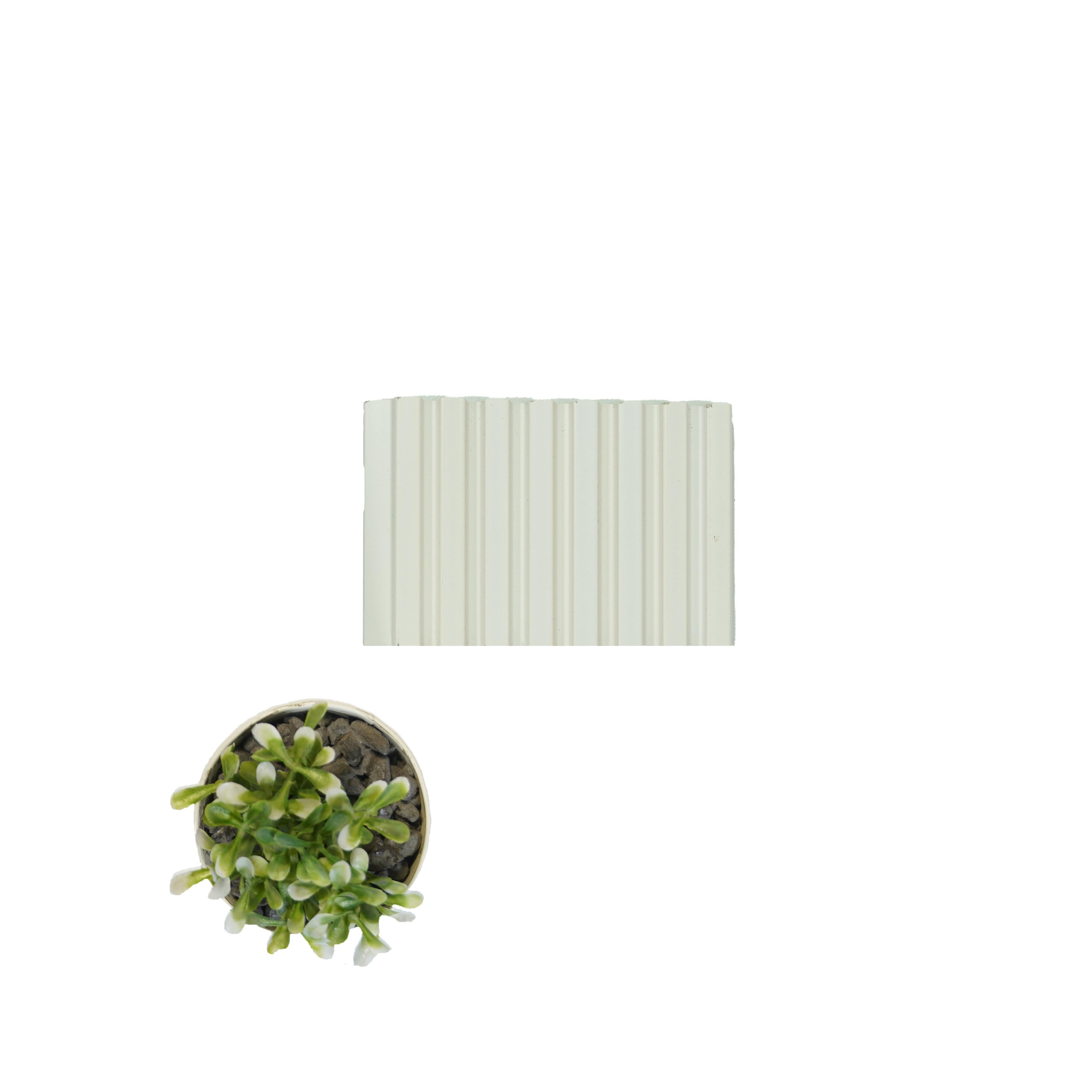Groove Seamless Planks Series Charcoal Louvers Plain Colors White 9x0.41 Ft - 5023