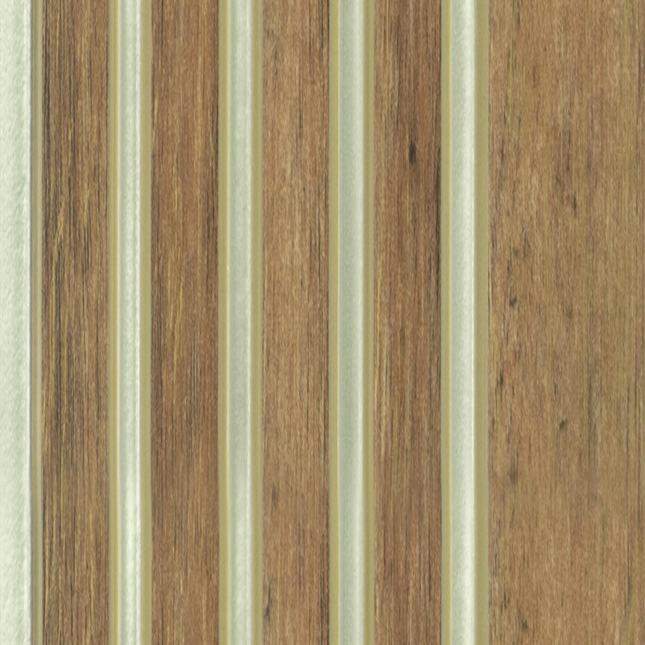 Groove Seamless Planks Series Charcoal Louvers Wood Brown 9x0.41 Ft - Rg 5026