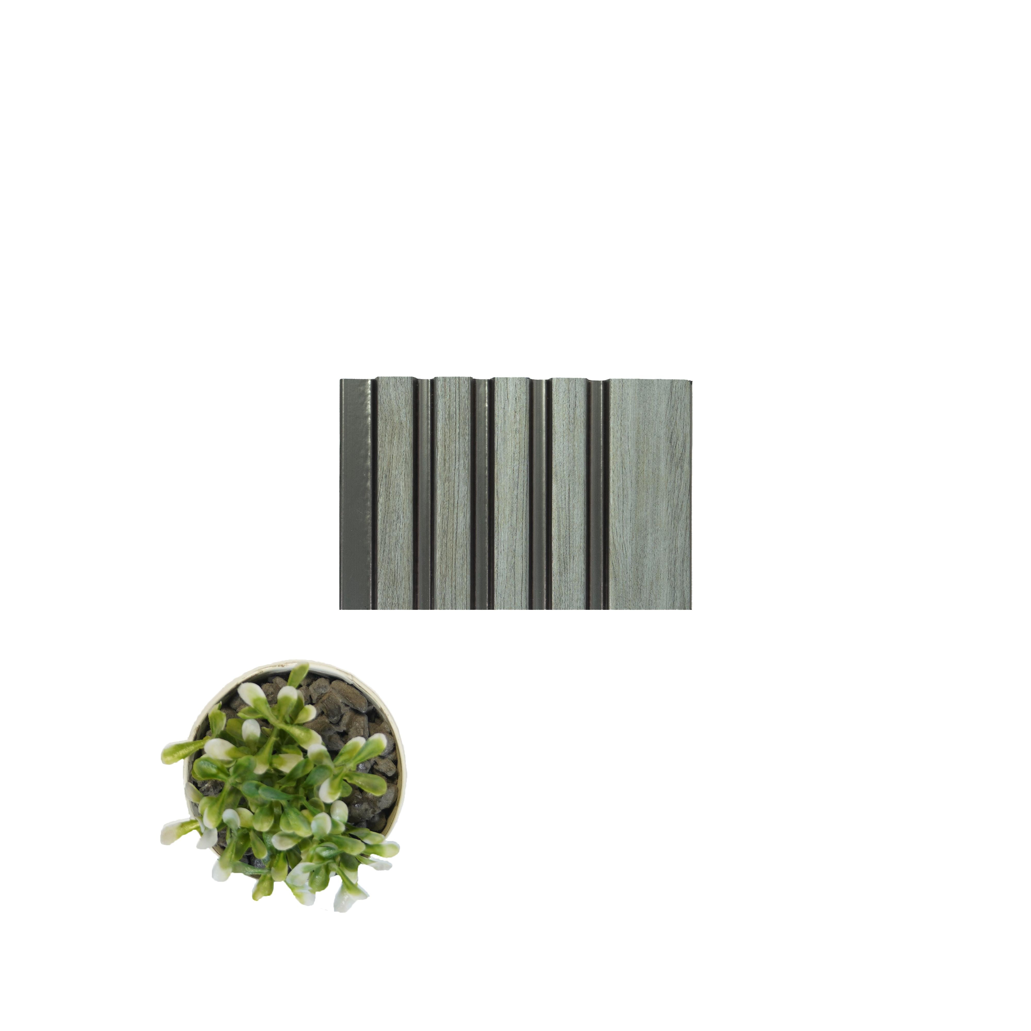 Groove Seamless Planks Series Charcoal Louvers Wood Grey 9x0.41 Ft - 5029