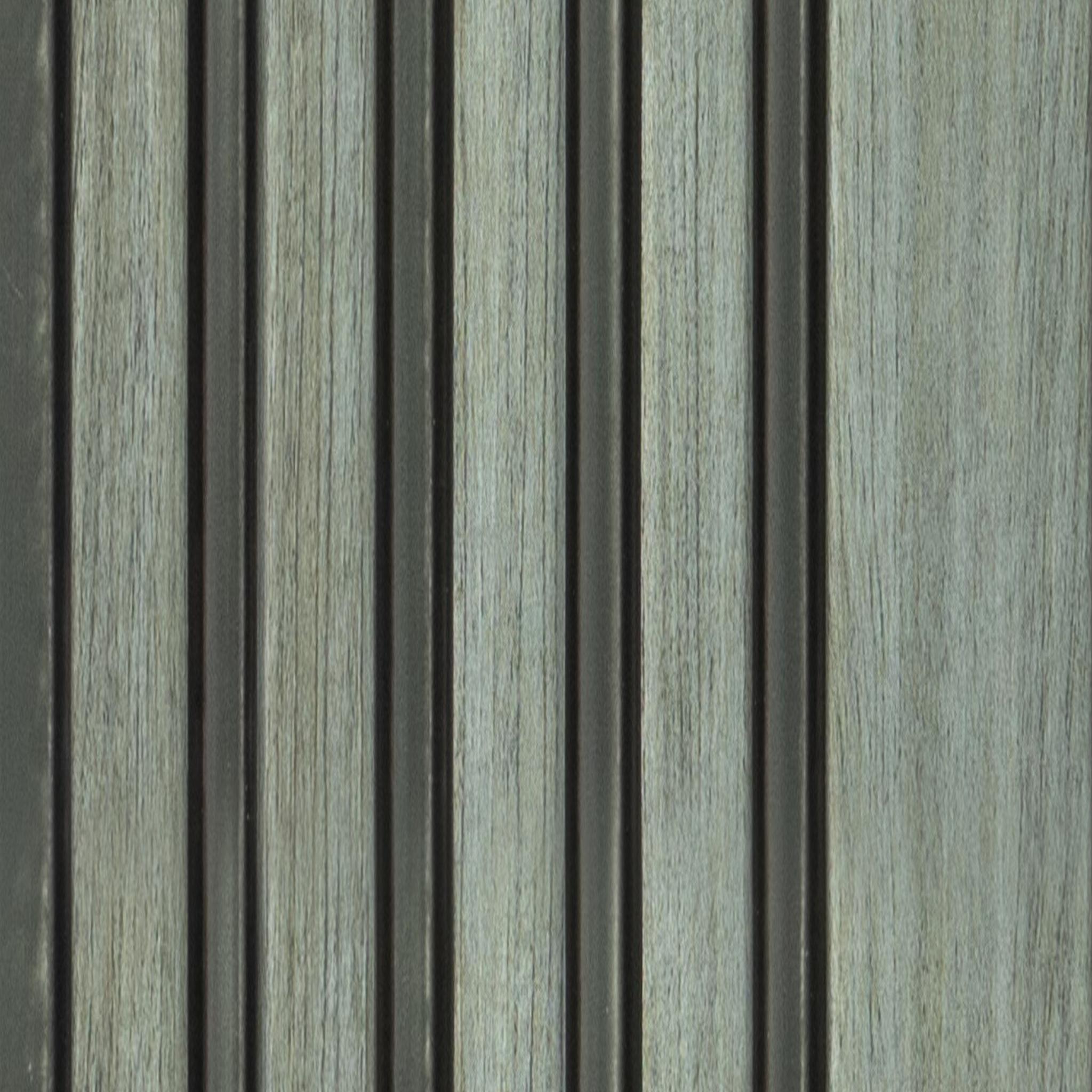 Groove Seamless Planks Series Charcoal Louvers Wood Grey 9x0.41 Ft - 5029