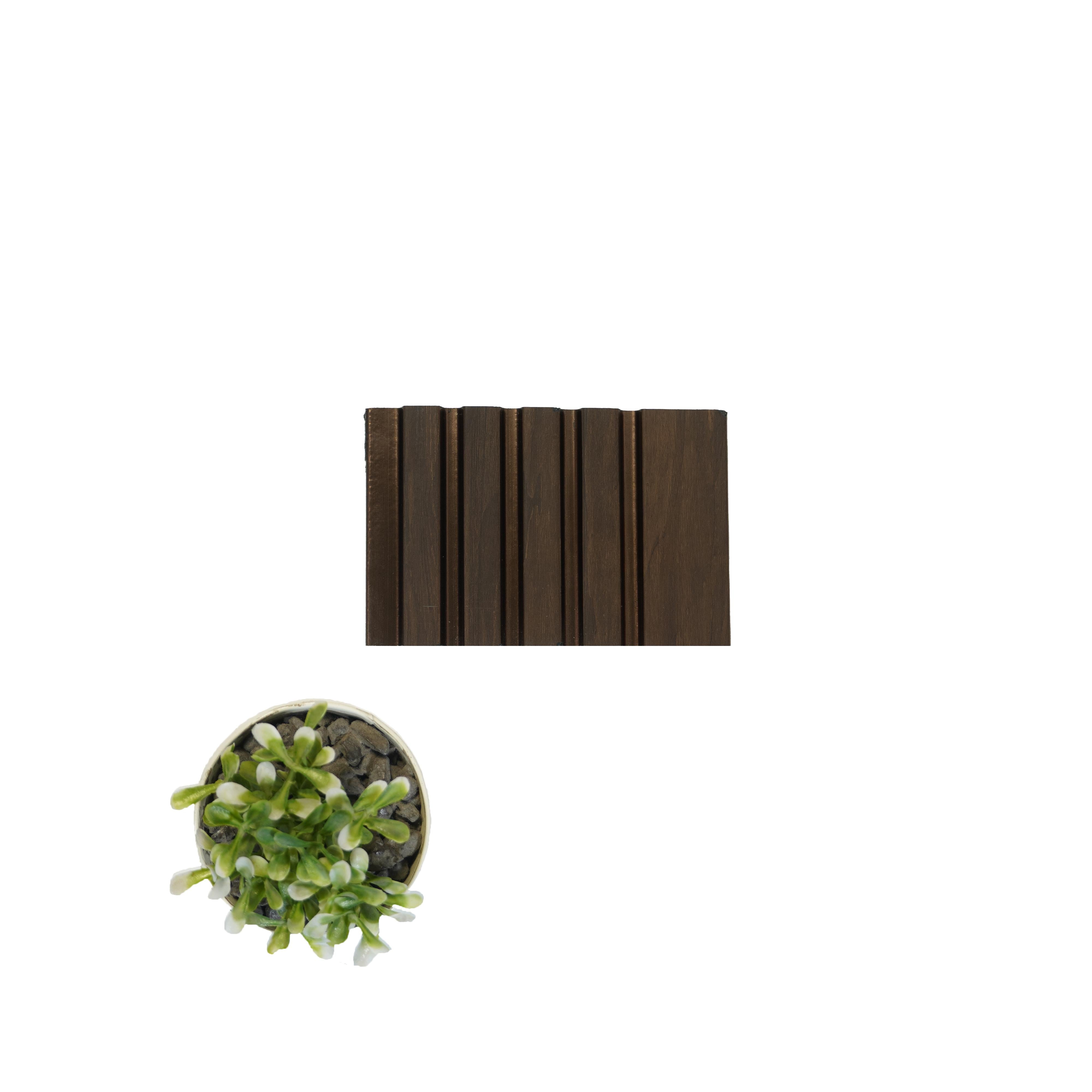 Groove Seamless Planks Series Charcoal Louvers Wood Wenge 9x0.41 Ft - 5030