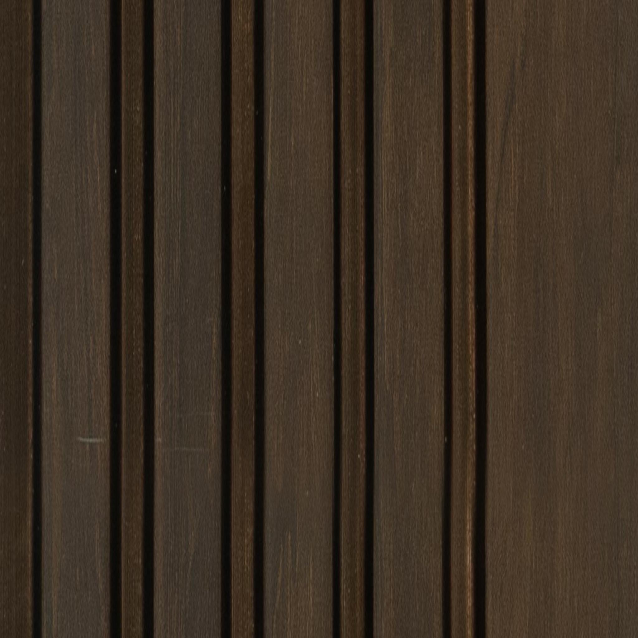 Groove Seamless Planks Series Charcoal Louvers Wood Wenge 9x0.41 Ft - 5030