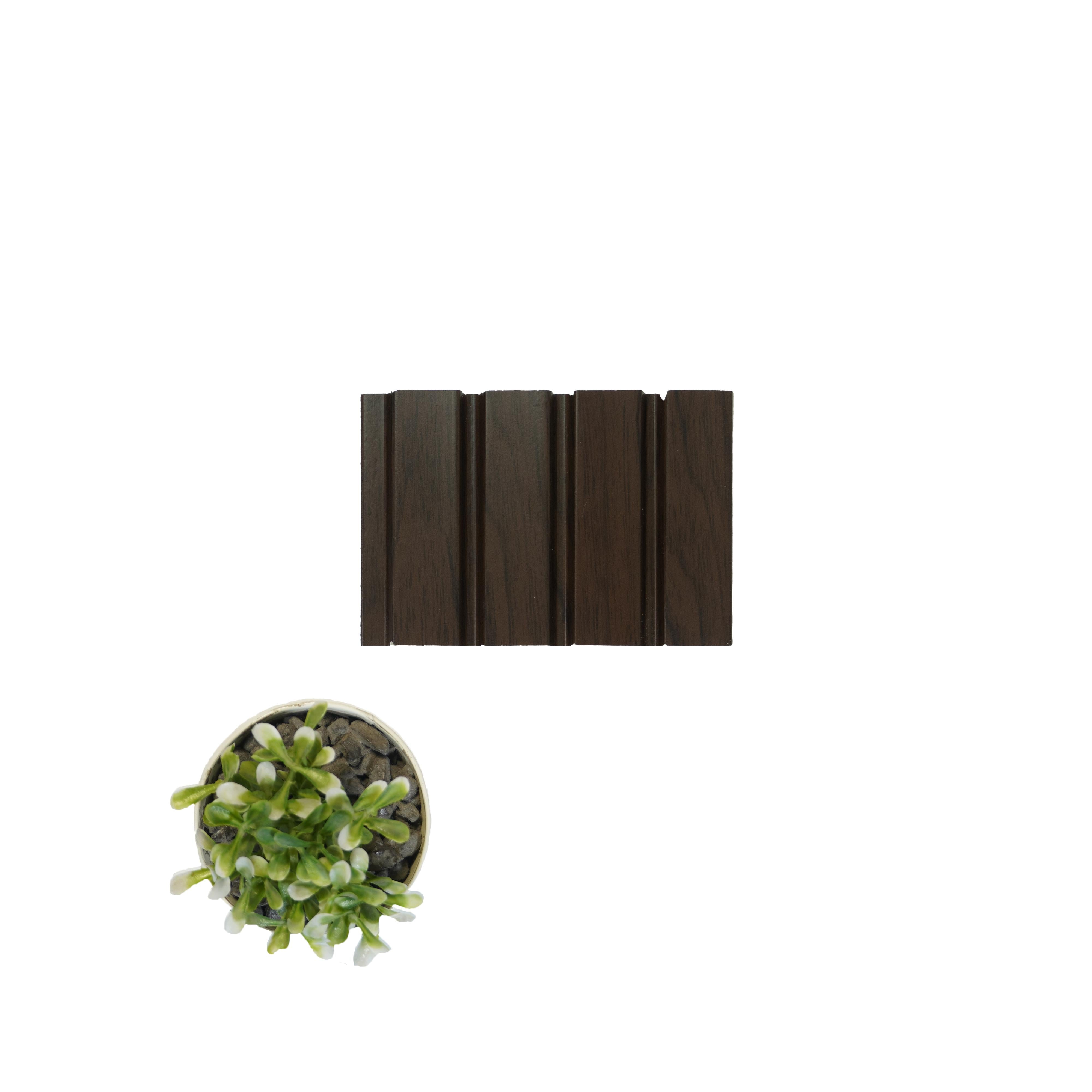 Groove Seamless Planks Series Charcoal Louvers Wood Brown 9x0.41 Ft - Rg 5072