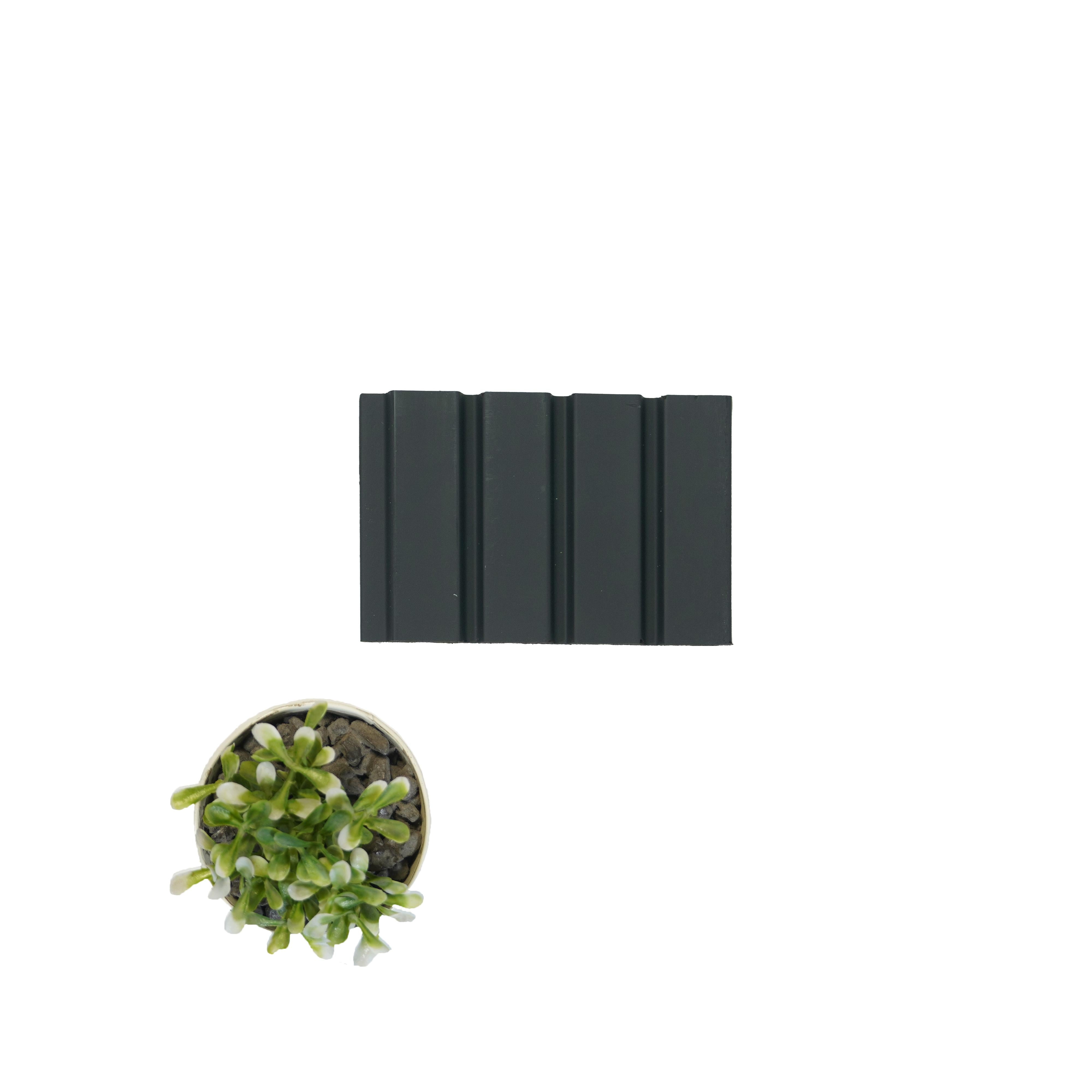 Groove Seamless Planks Series Charcoal Louvers Plain Colors Black 9x0.41 Ft - Rg 5074