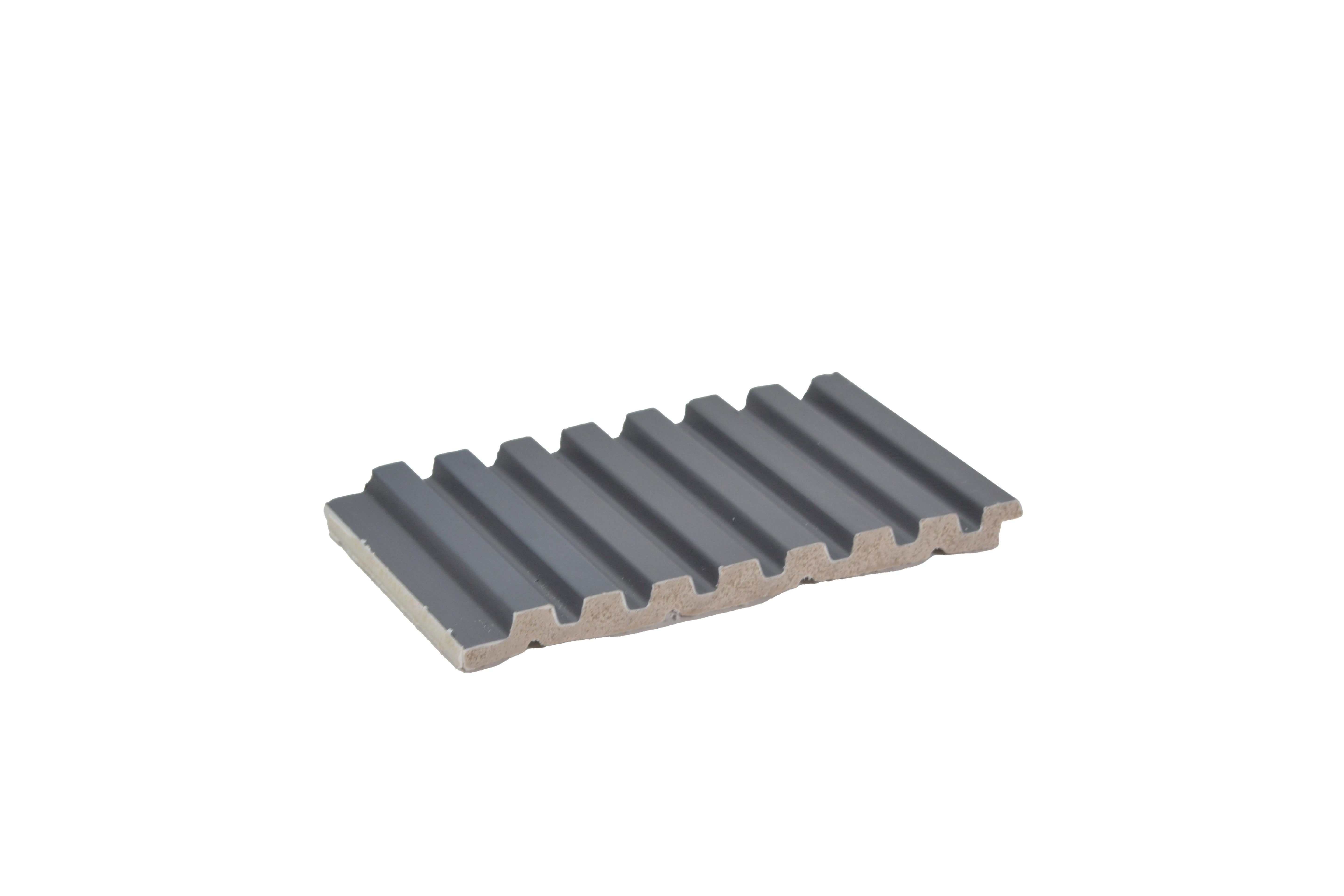 Groove Seamless Planks Series Charcoal Louvers Plain Colors Black 9x0.41 Ft - Rg 5087